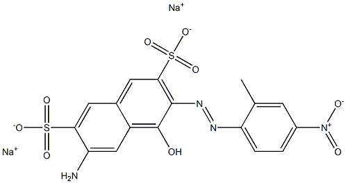 2,7-Naphthalenedisulfonic acid, 6-amino-4-hydroxy-3-[(2-methyl-4-nitrophenyl)azo]-, disodium salt 구조식 이미지