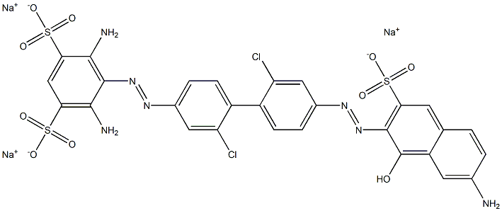 1,3-Benzenedisulfonic acid, 4,6-diamino-5-[[4'-[(7-amino-1-hydroxy-3-sulfo-2-naphthalenyl)azo]-2,2'-dichloro[1,1'-biphenyl]-4-yl]azo]-, trisodium salt Structure