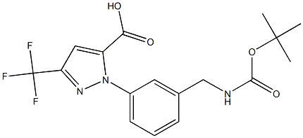 1-[3-[[[(1,1-Dimethylethoxy)carbonyl]amino]methyl]phenyl]-3-(trifluoromethyl)-1H-pyrazole-5-carboxylic acid Structure