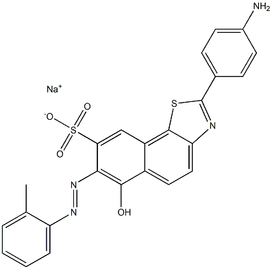 Naphtho[2,1-d]thiazole-8-sulfonic acid, 2-(4-aminophenyl)-6-hydroxy-7-[(2-methylphenyl)azo]-, monosodium salt 구조식 이미지