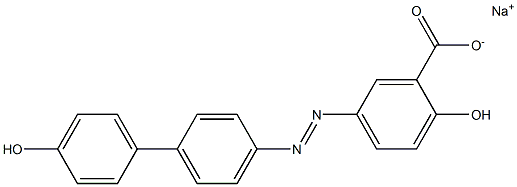 Benzoic acid, 2-hydroxy-5-[(4'-hydroxy[1,1'-biphenyl]-4-yl)azo]-, monosodium salt 구조식 이미지