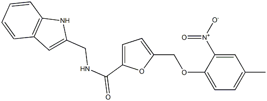 5-({2-nitro-4-methylphenoxy}methyl)-N-(1H-indol-2-ylmethyl)-2-furamide 구조식 이미지