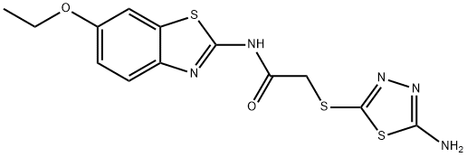 2-[(5-amino-1,3,4-thiadiazol-2-yl)sulfanyl]-N-(6-ethoxy-1,3-benzothiazol-2-yl)acetamide 구조식 이미지