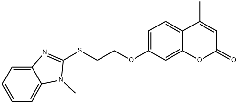 4-methyl-7-{2-[(1-methyl-1H-benzimidazol-2-yl)sulfanyl]ethoxy}-2H-chromen-2-one Structure