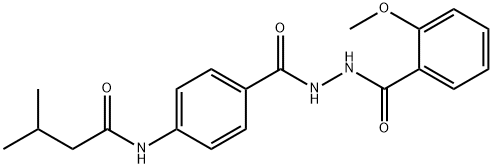 N-(4-{[2-(2-methoxybenzoyl)hydrazino]carbonyl}phenyl)-3-methylbutanamide 구조식 이미지