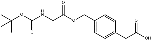 2-{4-[({2-[(tert-butoxycarbonyl)amino]acetyl}oxy)methyl]phenyl}acetic acid Structure