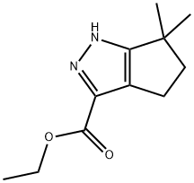 6,6-Dimethyl-1,4,5,6-tetrahydrocyclopentapyrazole-3-carboxylic acid ethyl ester Structure