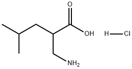 Pentanoic acid, 2-(aminomethyl)-4-methyl-, hydrochloride (1:1) 구조식 이미지