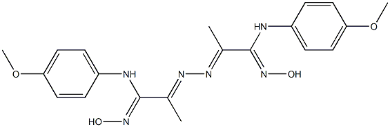 N'-hydroxy-2-{[2-(hydroxyimino)-2-(4-methoxyanilino)-1-methylethylidene]hydrazono}-N-(4-methoxyphenyl)propanimidamide 구조식 이미지