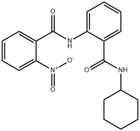 N-{2-[(cyclohexylamino)carbonyl]phenyl}-2-nitrobenzamide 구조식 이미지