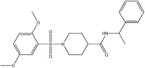 1-[(2,5-dimethoxyphenyl)sulfonyl]-N-(1-phenylethyl)-4-piperidinecarboxamide Structure