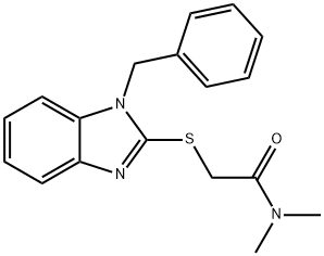 2-[(1-benzyl-1H-benzimidazol-2-yl)sulfanyl]-N,N-dimethylacetamide 구조식 이미지