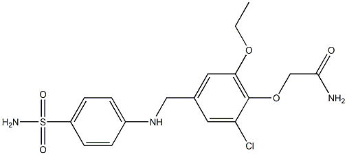 2-(4-{[4-(aminosulfonyl)anilino]methyl}-2-chloro-6-ethoxyphenoxy)acetamide 구조식 이미지