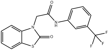 2-(2-oxo-1,3-benzothiazol-3(2H)-yl)-N-[3-(trifluoromethyl)phenyl]acetamide 구조식 이미지