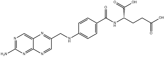 Glutamic acid, N-[4-[[(2-amino-6-pteridinyl)methyl]amino]benzoyl]- 구조식 이미지