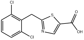 5-Thiazolecarboxylic acid, 2-[(2,6-dichlorophenyl)methyl]- 구조식 이미지