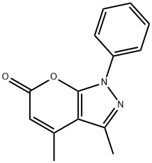 Pyrano[2,3-c]pyrazol-6(1H)-one,3,4-dimethyl-1-phenyl- 구조식 이미지