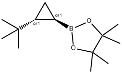 rac-2-[(1R,2R)-2-tert-butylcyclopropyl]-4,4,5,5-tetramethyl-1,3,2-dioxaborolane, trans 구조식 이미지