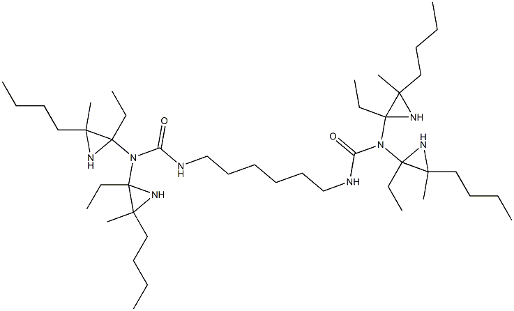 1,6-bis(3,3-bis((1-methylpentylidenimino)propyl)ureido)hexane Structure