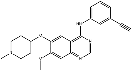 4-[(3-ethynyl-phenyl)amino]-6-(1-methyl-piperidin-4-yloxy)-7-methoxy-quinazoline Structure