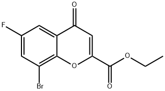 4H-1-Benzopyran-2-carboxylic acid, 8-bromo-6-fluoro-4-oxo-, ethyl ester Structure