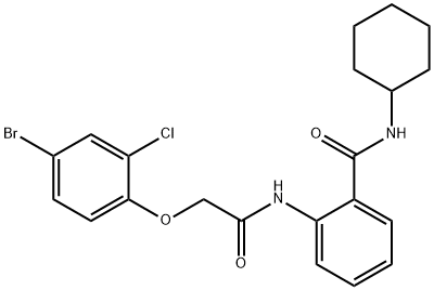 2-{[2-(4-bromo-2-chlorophenoxy)acetyl]amino}-N-cyclohexylbenzamide 구조식 이미지