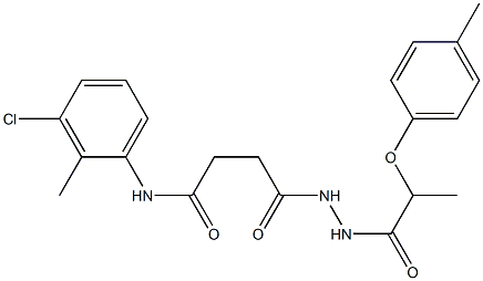 N-(3-chloro-2-methylphenyl)-4-{2-[2-(4-methylphenoxy)propanoyl]hydrazino}-4-oxobutanamide 구조식 이미지