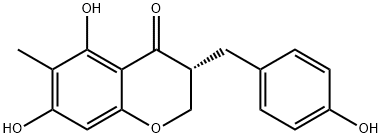 (3R)-5,7-Dihydroxy-6-methyl-3-(4'-hydroxybenzyl)chroman-4-one 구조식 이미지