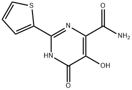 5,6-dihydroxy-2-(thiophen-2-yl)pyrimidine-4-carboxamide 구조식 이미지