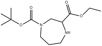 1-(tert-butyl) 3-ethyl 1,4-diazepane-1,3-dicarboxylate 구조식 이미지