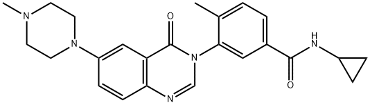 N-cyclopropyl-4-methyl-3-[6-(4-methylpiperazin-1-yl)-4-oxoquinazolin-3(4H)-yl]benzamide Structure