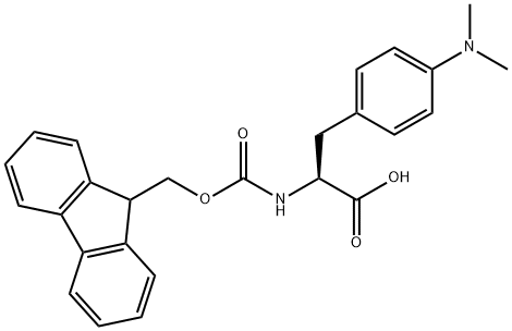 (S)-2-((((9H-fluoren-9-yl)methoxy)carbonyl)amino)-3-(4-(dimethylamino)phenyl)propanoic acid 구조식 이미지