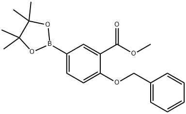 2-Benzyloxy-5-(4,4,5,5-tetramethyl-[1,3,2]dioxaborolan-2-yl)-benzoic acid methyl ester Structure