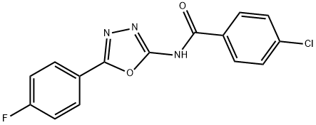 4-Chloro-N-[5-(4-fluorophenyl)-1,3,4-oxadiazol-2-yl]-benzamide 구조식 이미지