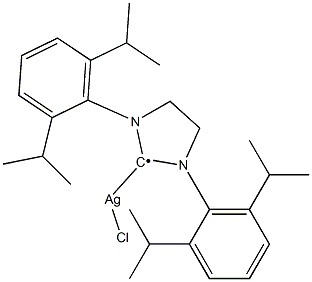 Silver, [1,3-bis[2,6-bis(1-methylethyl)phenyl]-2-imidazolidinylidene]chloro- 구조식 이미지