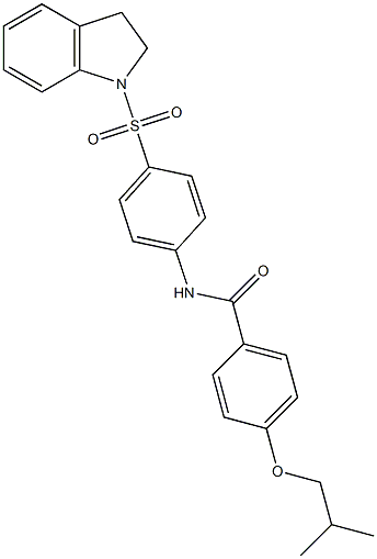 N-[4-(2,3-dihydro-1H-indol-1-ylsulfonyl)phenyl]-4-isobutoxybenzamide Structure