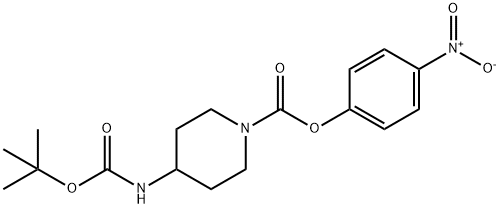 1-Piperidinecarboxylic acid, 4-[[(1,1-dimethylethoxy)carbonyl]amino]-, 4-nitrophenyl ester Structure