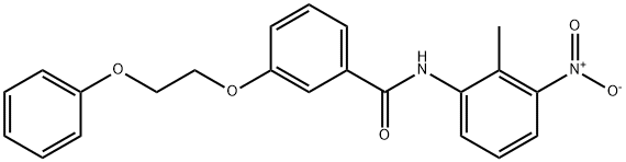 N-(2-methyl-3-nitrophenyl)-3-(2-phenoxyethoxy)benzamide 구조식 이미지