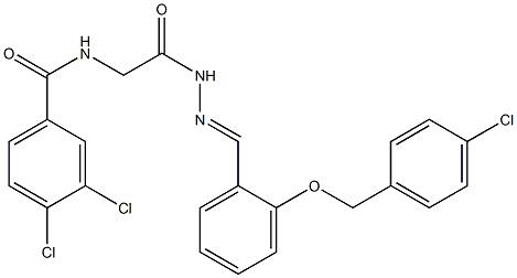 3,4-dichloro-N-({N'-[(1E)-{2-[(4-chlorophenyl)methoxy]phenyl}methylidene]hydrazinecarbonyl}methyl)benzamide Structure