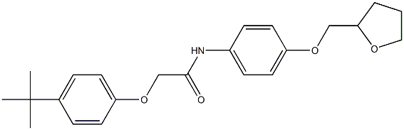 2-[4-(tert-butyl)phenoxy]-N-[4-(tetrahydro-2-furanylmethoxy)phenyl]acetamide 구조식 이미지