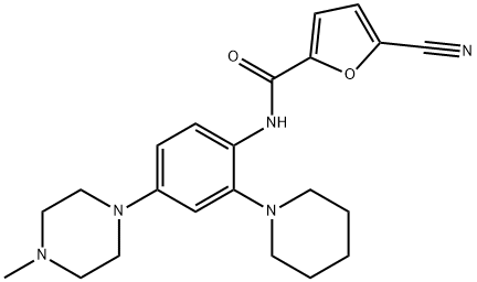 5-cyano-N-(4-(4-methylpiperazin-1-yl)-2-(piperidin-1-yl)phenyl)furan-2-carboxamide Structure