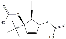 Cis-di-tert-butyl -cyclopent-4-ene-1,3-diyl dicarbonate 구조식 이미지