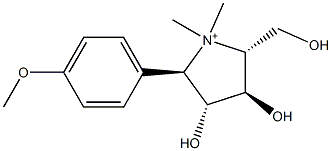 Pyrrolidinium, 3,4-dihydroxy-2-(hydroxymethyl)-5-(4-methoxyphenyl)-1,1-dimethyl-, (2R,3R,4R,5R)- Structure