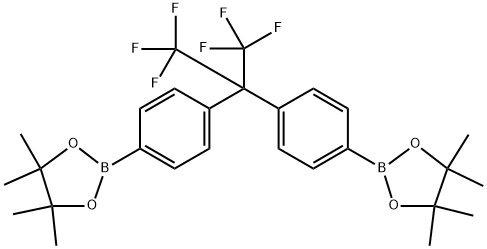 2,2'-((perfluoropropane-2,2-diyl)bis(4,1-phenylene))bis(4,4,5,5-tetramethyl-1,3,2-dioxaborolane) 구조식 이미지