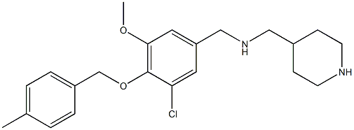 N-{3-chloro-5-methoxy-4-[(4-methylbenzyl)oxy]benzyl}-N-(4-piperidinylmethyl)amine Structure