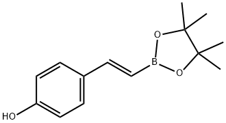 (E)-4-(2-(4,4,5,5-Tetramethyl-1,3,2-dioxaborolan-2-yl)vinyl)phenol 구조식 이미지