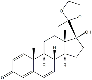 20,20-Ethylenedioxy-17-hydroxy-1,4,6-pregnatrien-3-one Structure