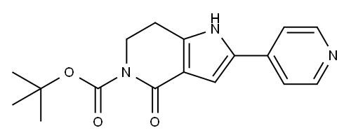 5H-Pyrrolo[3,2-c]pyridine-5-carboxylic acid, 1,4,6,7-tetrahydro-4-oxo-2-(4-pyridinyl)-, 1,1-dimethylethyl ester Structure
