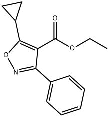 4-Isoxazolecarboxylic acid, 5-cyclopropyl-3-phenyl-, ethyl ester 구조식 이미지