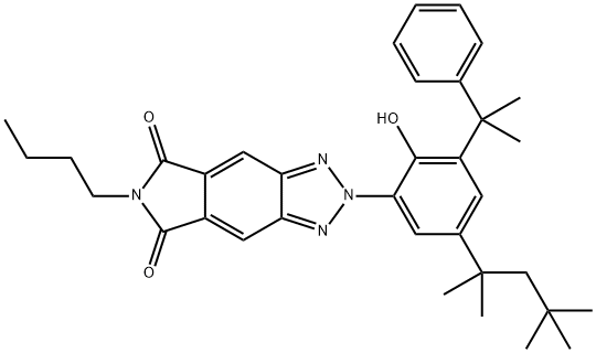 6-butyl-2-[2-hydroxy-3-(2-phenylpropan-2-yl)-5-(2,4,4-trimethylpentan-2-yl)phenyl]-2H,5H,6H,7H-[1,2,3]triazolo[4,5-f]isoindole-5,7-dione 구조식 이미지